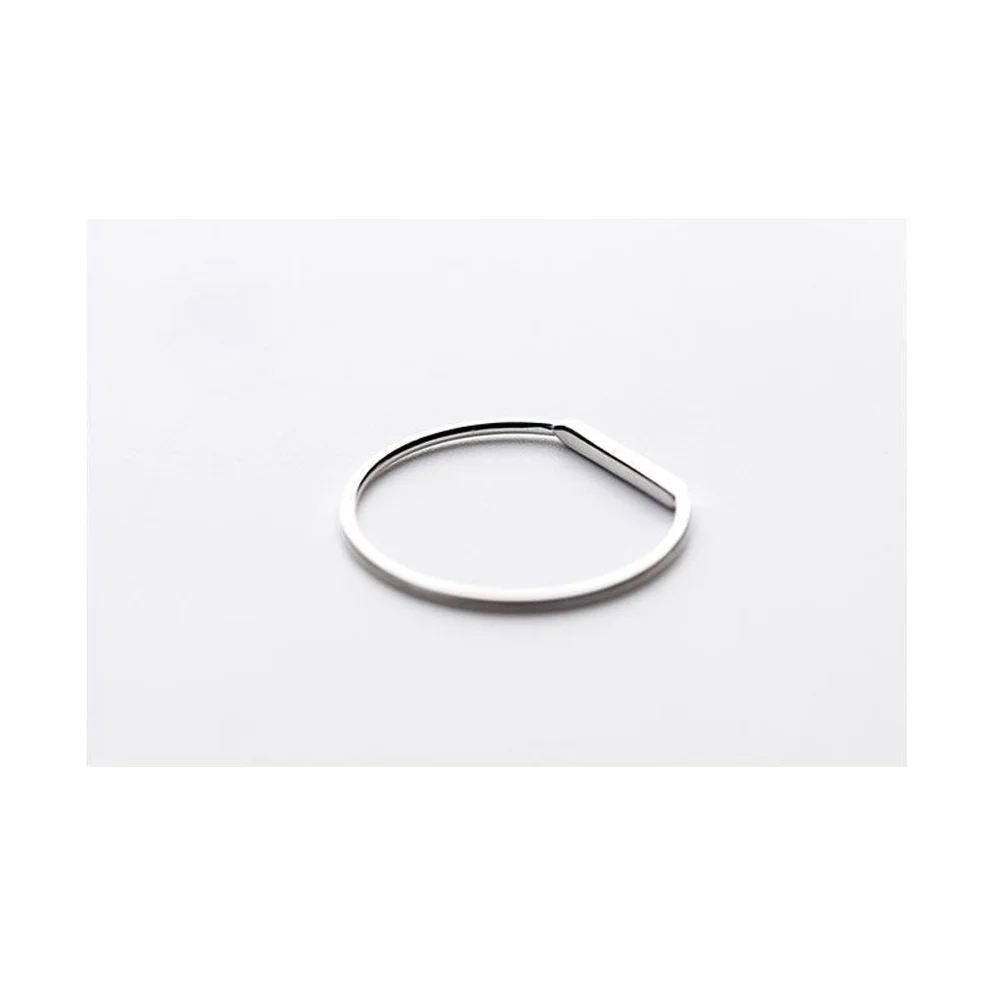 Dainty White Gold-Plated S925 LOVE Bar Band Ring | Sz 6 NEW‎